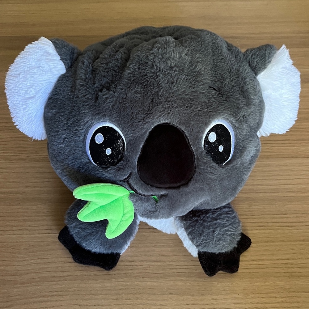 Hug Me, baby toddler Plush Stuffed Reversible toy Koala, Light & Dark Gray,